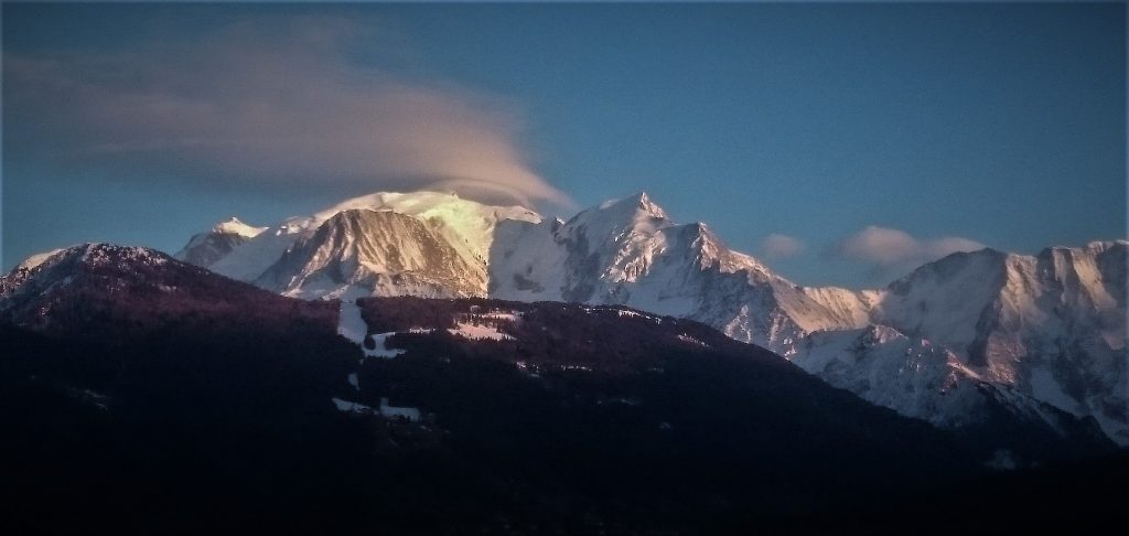Nuage lenticulaire et Mont Blanc - effet de foehn