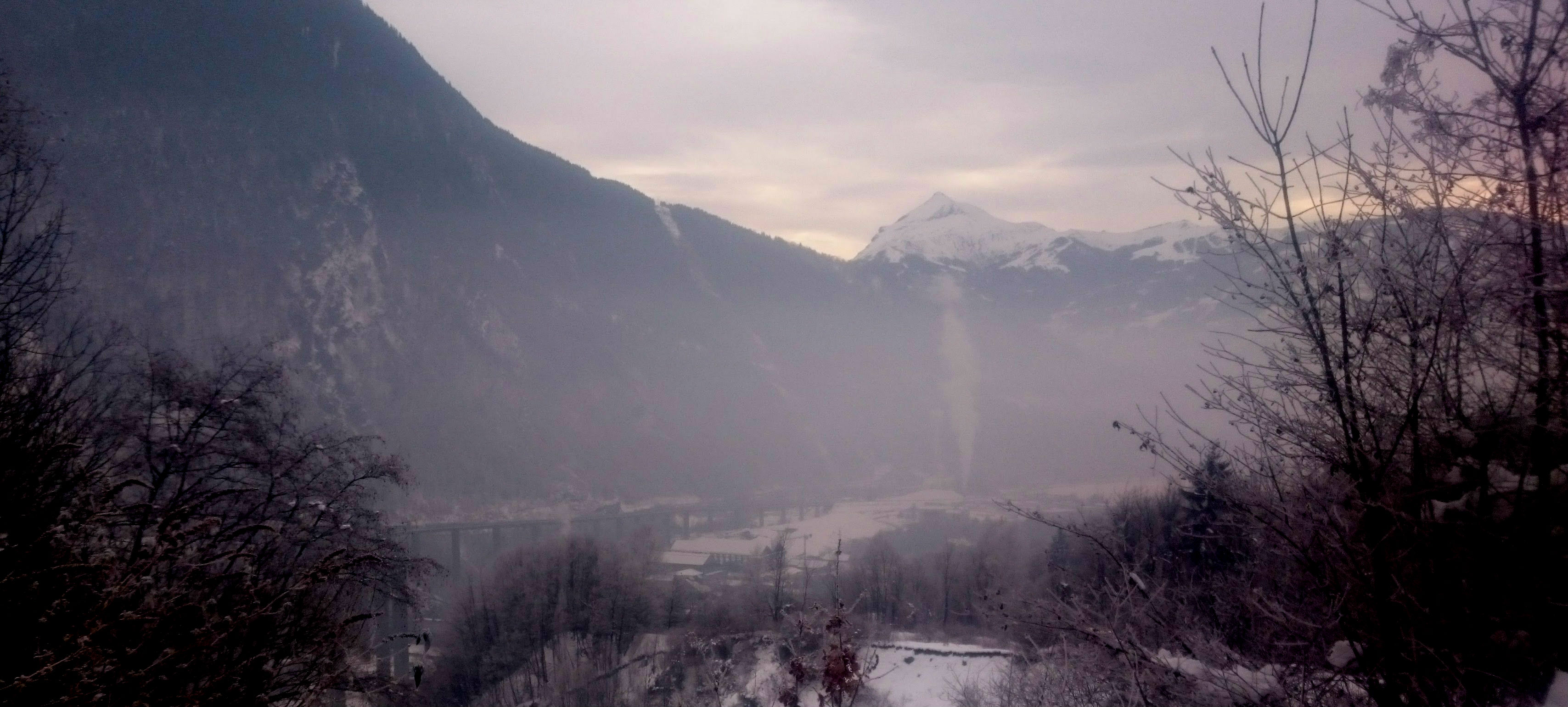Pollution en vallée de l'Arve au pied du Mont Blanc