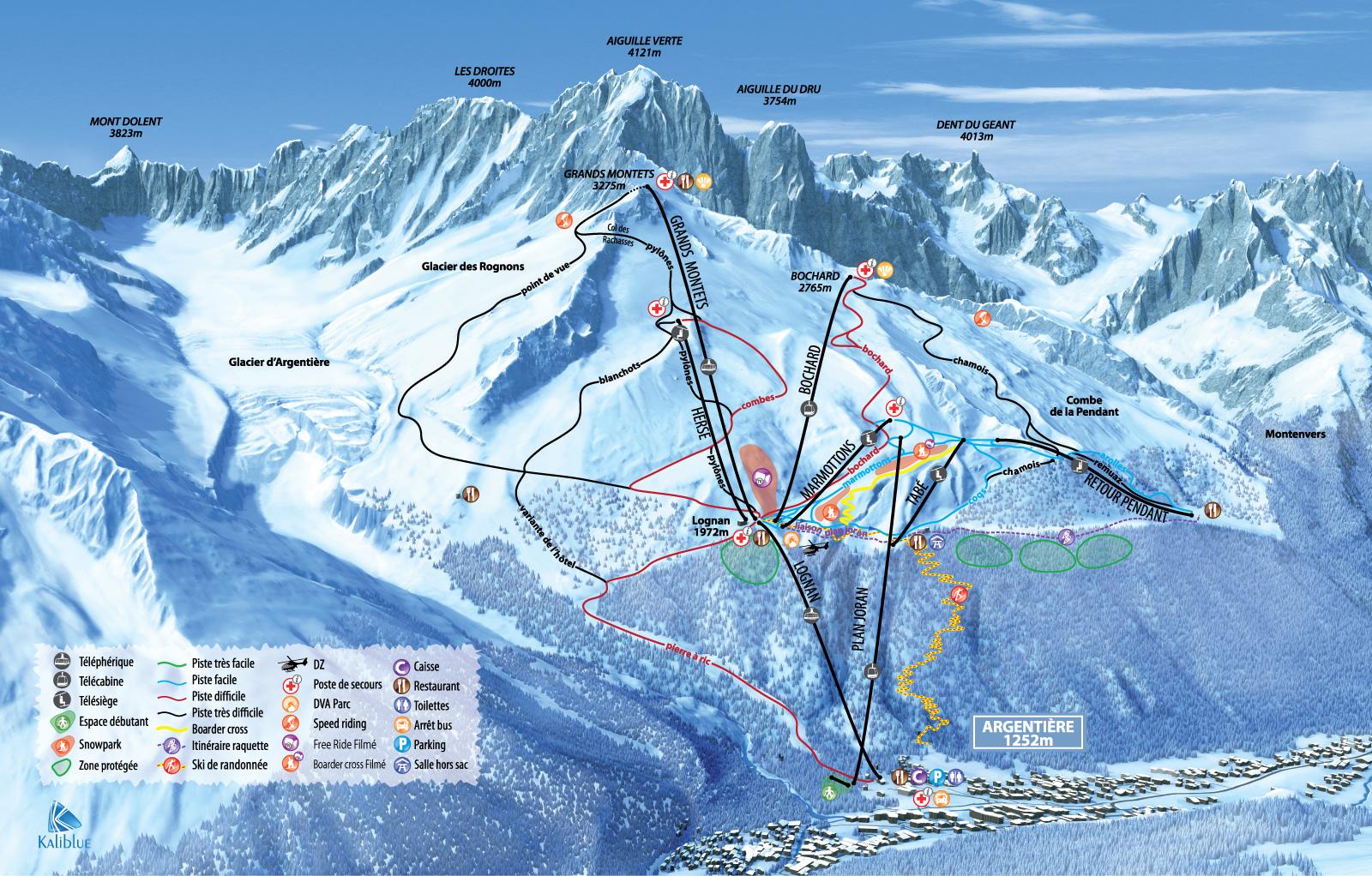 Carte domaine Grands Montets